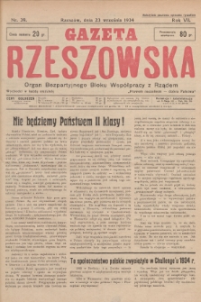 Gazeta Rzeszowska : organ Bezpartyjnego Bloku Współpracy z Rządem. 1934, Nr 39