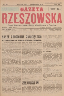 Gazeta Rzeszowska : organ Bezpartyjnego Bloku Współpracy z Rządem. 1934, Nr 41