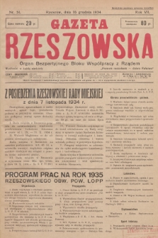 Gazeta Rzeszowska : organ Bezpartyjnego Bloku Współpracy z Rządem. 1934, Nr 51