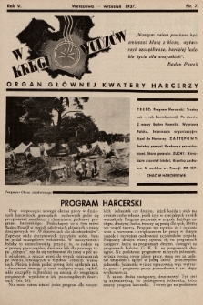 W Kręgu Wodzów : organ Głównej Kwatery Harcerzy. R.5, 1937, nr 7