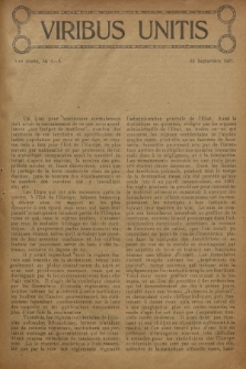 Viribus Unitis : mensuel consacré aux problèmes économiques des Etats de l'Europe Centrale et Orientale. A. 1, 1921, No 