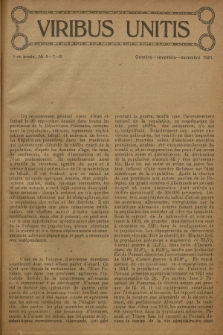 Viribus Unitis : mensuel consacré aux problèmes économiques des Etats de l'Europe Centrale et Orientale. A. 1, 1921, No 