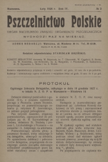 Pszczelnictwo Polskie : organ Naczelnego Związku Towarzystw Pszczelniczych Rzeczypospolitej Polskiej. 1928, nr 2