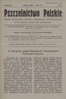 Pszczelnictwo Polskie : organ Naczelnego Związku Towarzystw Pszczelniczych Rzeczypospolitej Polskiej. 1928, nr 3
