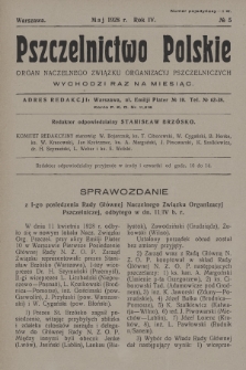 Pszczelnictwo Polskie : organ Naczelnego Związku Towarzystw Pszczelniczych Rzeczypospolitej Polskiej. 1928, nr 5