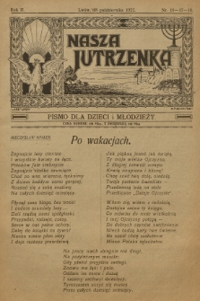 Nasza Jutrzenka : pismo dla dzieci i młodzieży. R.2, 1922, Nr 16-17-18