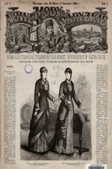 Nowe Mody Paryzkie : pismo illustrowane tygodniowe dla kobiet, wychodzące w każdą środę, poświęcone literaturze, wszelkim gałęziom przemysłu oraz modom. R.1 (1880), nr 1