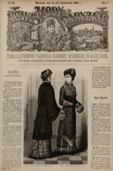 Nowe Mody Paryzkie : pismo illustrowane tygodniowe dla kobiet, wychodzące w każdą środę, poświęcone literaturze, wszelkim gałęziom pracy kobiecej oraz modom. R.1 (1880), nr 30