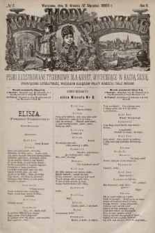 Nowe Mody Paryzkie : pismo illustrowane tygodniowe dla kobiet, wychodzące w każdą środę, poświęcone literaturze, wszelkim gałęziom pracy kobiet oraz modom. R.2 (1880/1), nr 2