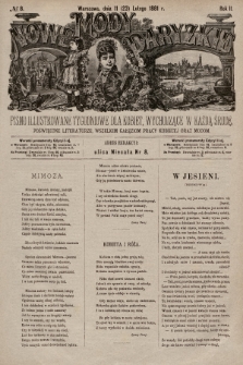 Nowe Mody Paryzkie : pismo illustrowane tygodniowe dla kobiet, wychodzące w każdą środę, poświęcone literaturze, wszelkim gałęziom pracy kobiet oraz modom. R.2 (1881), nr 8