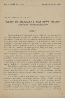 Las Polski : organ Związku Leśników Polskich. R. 1, 1921, nr 3