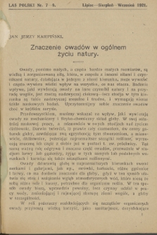 Las Polski : organ Związku Leśników Polskich. R. 1, 1921, nr 7
