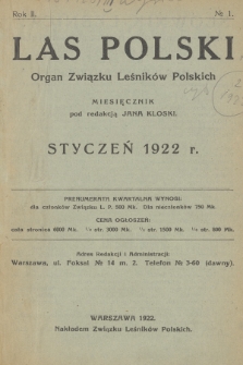 Las Polski : organ Związku Leśników Polskich. R. 2, 1922, nr 1