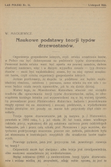 Las Polski : organ Związku Leśników Polskich. R. 2, 1922, nr 11