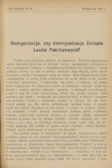 Las Polski : organ Związku Zawodowego Leśników w Rzeczypospolitej Polskiej. R. 4, 1924, nr 10