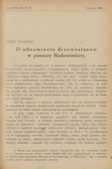 Las Polski : organ Związku Zawodowego Leśników w Rzeczypospolitej Polskiej. R. 4, 1924, nr 11