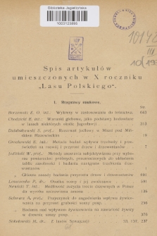 Las Polski : organ Związku Zawodowego Leśników w Rzeczypospolitej Polskiej. R. 10, 1930, nr 0