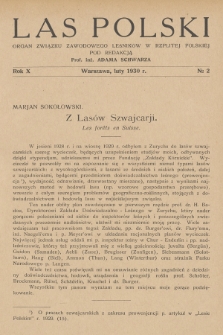 Las Polski : organ Związku Zawodowego Leśników w Rzeczypospolitej Polskiej. R. 10, 1930, nr 2