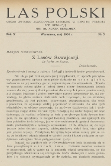 Las Polski : organ Związku Zawodowego Leśników w Rzeczypospolitej Polskiej. R. 10, 1930, nr 5