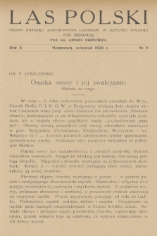 Las Polski : organ Związku Zawodowego Leśników w Rzeczypospolitej Polskiej. R. 10, 1930, nr 9