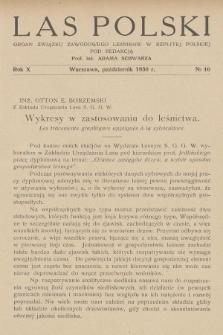 Las Polski : organ Związku Zawodowego Leśników w Rzeczypospolitej Polskiej. R. 10, 1930, nr 10