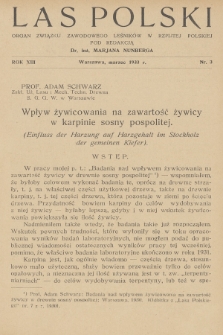 Las Polski : organ Związku Zawodowego Leśników w Rzplitej Polskiej. R. 13, 1933, nr 3