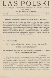 Las Polski : organ Związku Zawodowego Leśników w Rzplitej Polskiej. R. 13, 1933, nr 10