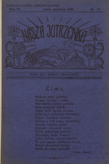 Nasza Jutrzenka : pismo dla dzieci i młodzieży. R.6, 1929, Nr 12