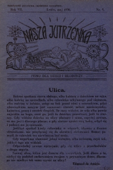 Nasza Jutrzenka : pismo dla dzieci i młodzieży. R.7, 1930, Nr 5