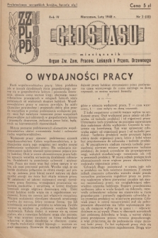 Głos Lasu : organ Zw. Zaw. Pracow. Leśnych i Przem. Drzewnego. R.4, 1948, Nr 2 (30)