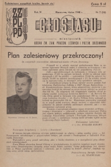 Głos Lasu : organ Zw. Zaw. Pracow. Leśnych i Przem. Drzewnego. R.4, 1948, Nr 7 (35)