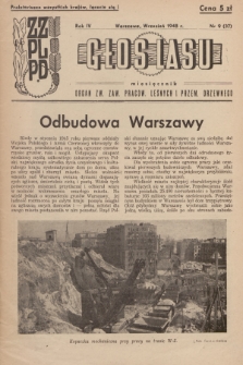 Głos Lasu : organ Zw. Zaw. Pracow. Leśnych i Przem. Drzewnego. R.4, 1948, Nr 9 (37)