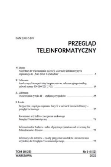 Przegląd Teleinformatyczny = Teleinformatics Review. T. 10, 2022, nr 1/4