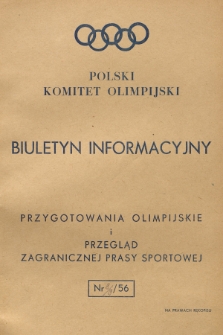 Biuletyn Informacyjny : przegląd zagranicznej prasy sportowej. 1956, nr 8