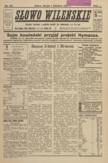Słowo Wileńskie. R. 1, 1921, nr 22