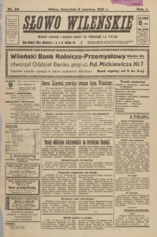 Słowo Wileńskie. R. 1, 1921, nr 29