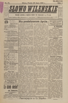 Słowo Wileńskie. R. 1, 1921, nr 71