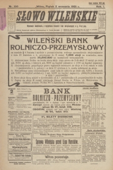 Słowo Wileńskie. R. 1, 1921, nr 100