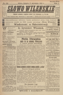 Słowo Wileńskie. R. 1, 1921, nr 112