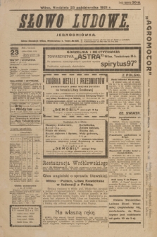 Słowo Wileńskie. R. 1, 1921, Słowo Ludowe