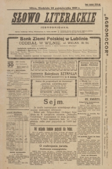 Słowo Wileńskie. R. 1, 1921, Słowo Literackie