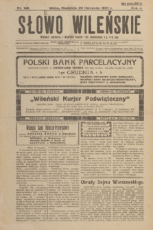 Słowo Wileńskie. R. 1, 1921, nr 148