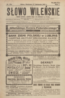 Słowo Wileńskie. R. 1, 1921, nr 154