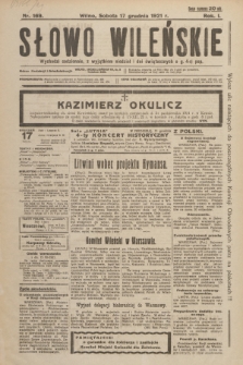 Słowo Wileńskie. R. 1, 1921, nr 169