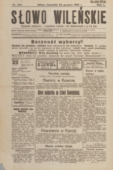 Słowo Wileńskie. R. 1, 1921, nr 173