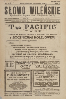 Słowo Wileńskie. R. 1, 1921, nr 176