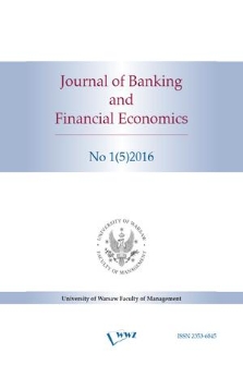 Journal of Banking and Financial Economics. 2016 no. 1