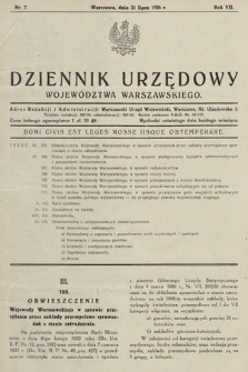 Dziennik Urzędowy Województwa Warszawskiego. 1926, nr 7