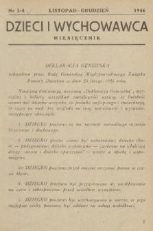 Dzieci i Wychowawca. R.1, 1946, Nr 3-4