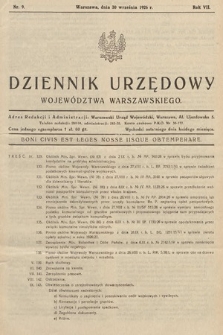Dziennik Urzędowy Województwa Warszawskiego. 1926, nr 9